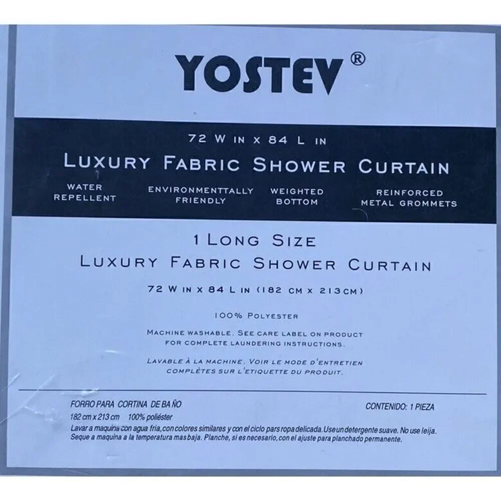 Yostev Marble Accent Shower Curtain With Rings